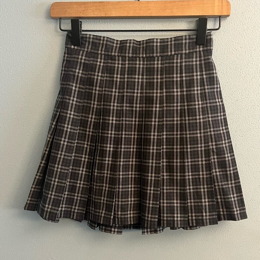Aerie Pleated Plaid Skirt